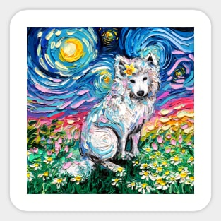 Samoyed Starry Night Sticker